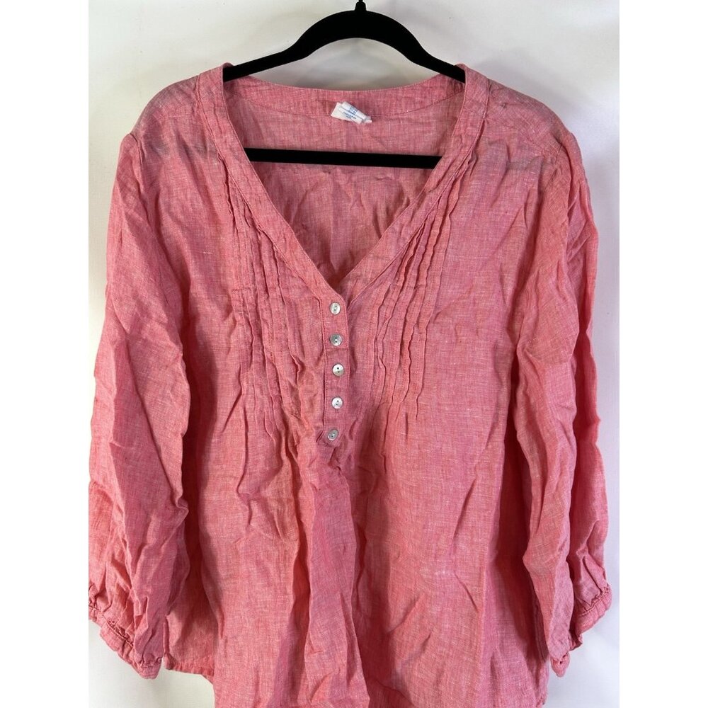Sigrid Olsen Linen Button Front Popover Shirt Coa… - image 3